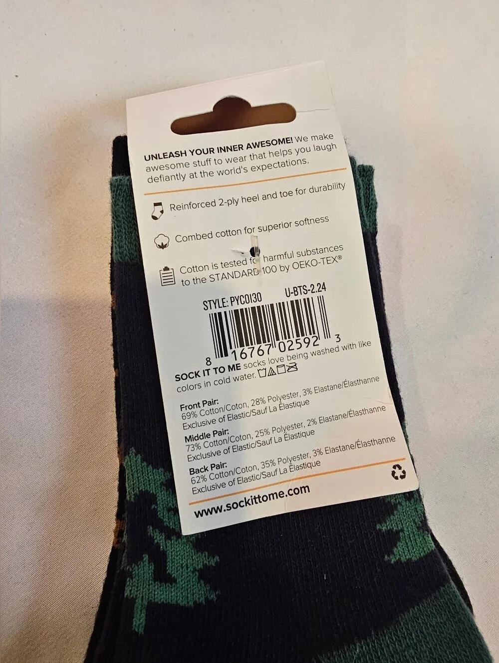 Sasquatch Campout Youth Crew Socks 3-Pack- Youth Shoe Size 8-13- NWT